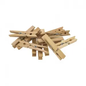Klamerki drewniane Brewis 45mm Naturalne, 20szt